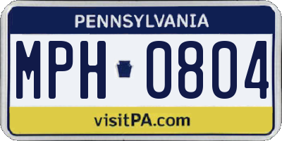 PA license plate MPH0804