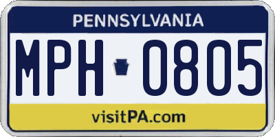 PA license plate MPH0805