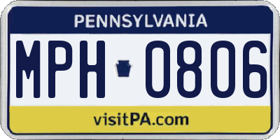 PA license plate MPH0806