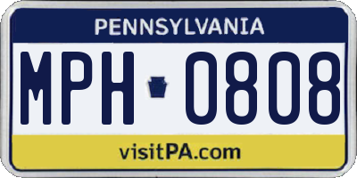 PA license plate MPH0808
