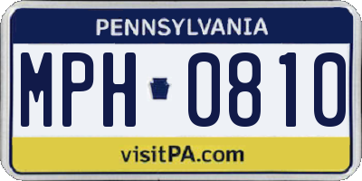 PA license plate MPH0810