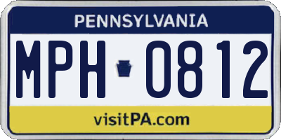 PA license plate MPH0812