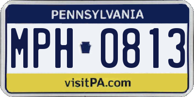 PA license plate MPH0813
