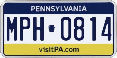 PA license plate MPH0814