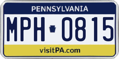 PA license plate MPH0815
