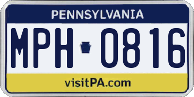 PA license plate MPH0816