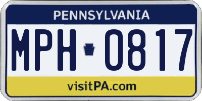 PA license plate MPH0817