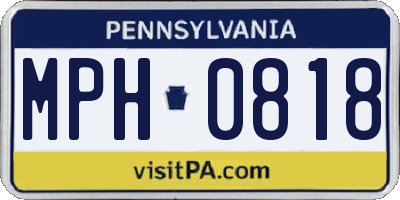 PA license plate MPH0818