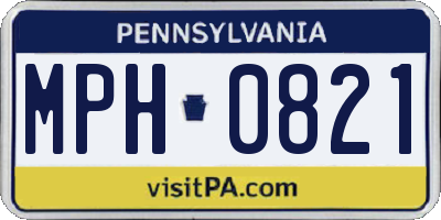 PA license plate MPH0821