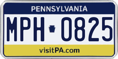 PA license plate MPH0825