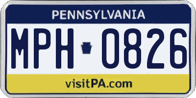 PA license plate MPH0826