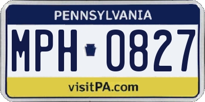 PA license plate MPH0827