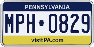 PA license plate MPH0829