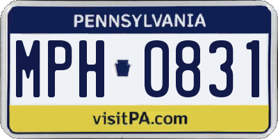 PA license plate MPH0831