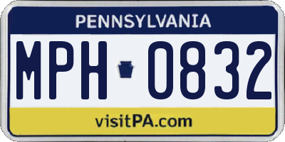 PA license plate MPH0832