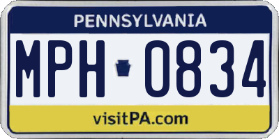 PA license plate MPH0834