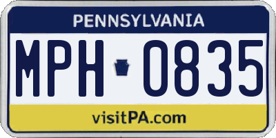 PA license plate MPH0835