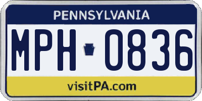 PA license plate MPH0836
