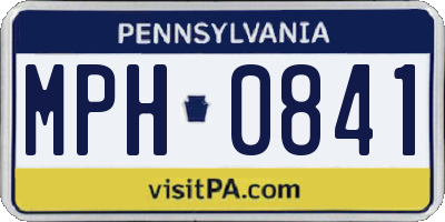 PA license plate MPH0841