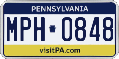 PA license plate MPH0848