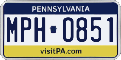 PA license plate MPH0851