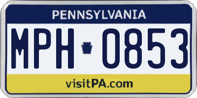 PA license plate MPH0853
