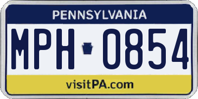 PA license plate MPH0854