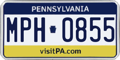 PA license plate MPH0855