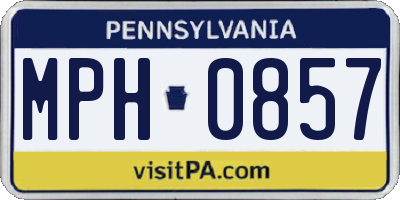 PA license plate MPH0857
