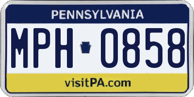 PA license plate MPH0858