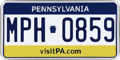 PA license plate MPH0859