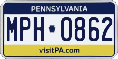 PA license plate MPH0862