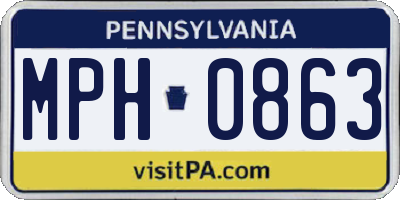 PA license plate MPH0863
