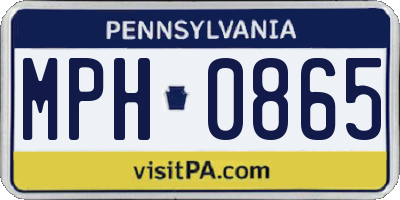 PA license plate MPH0865