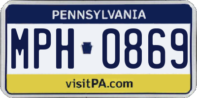 PA license plate MPH0869