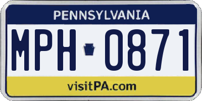 PA license plate MPH0871