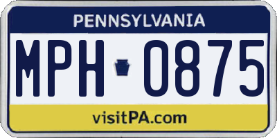 PA license plate MPH0875