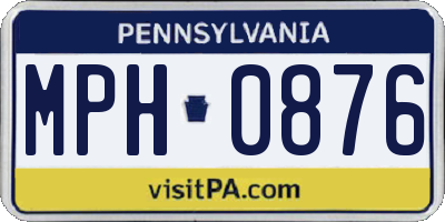 PA license plate MPH0876