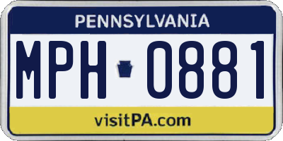 PA license plate MPH0881