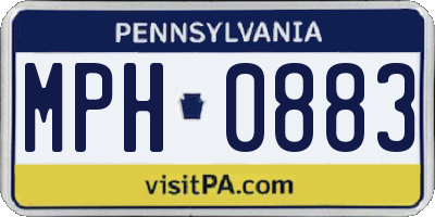 PA license plate MPH0883