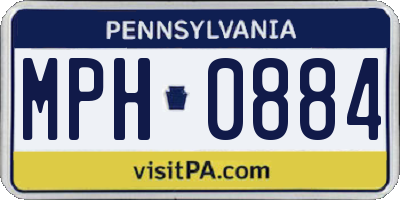 PA license plate MPH0884