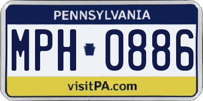 PA license plate MPH0886