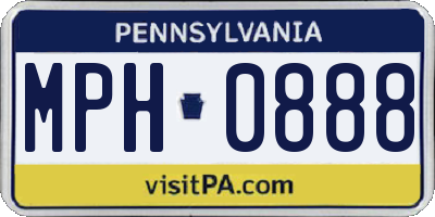 PA license plate MPH0888