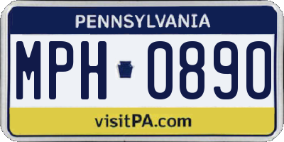 PA license plate MPH0890