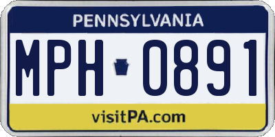 PA license plate MPH0891