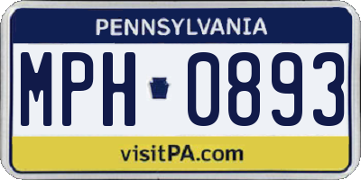 PA license plate MPH0893