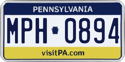 PA license plate MPH0894