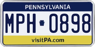 PA license plate MPH0898