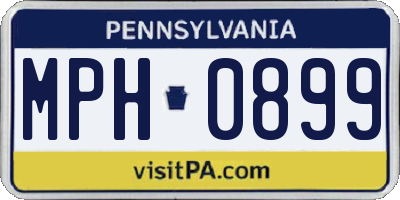 PA license plate MPH0899