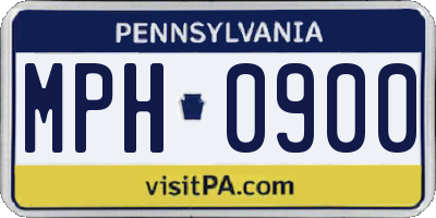 PA license plate MPH0900